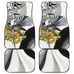 New Zealand Fantail Bird Car Mats Maori Piwakawaka Kowhai Maori Pattern