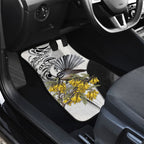 New Zealand Fantail Bird Car Mats Maori Piwakawaka Kowhai Maori Pattern