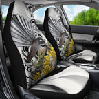 New Zealand Fantail Bird Car Seat Cover Maori Piwakawaka Kowhai Maori Pattern