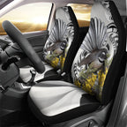 New Zealand Fantail Bird Car Seat Cover Maori Piwakawaka Kowhai Maori Pattern