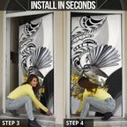 New Zealand Fantail Bird Door Cover Maori Piwakawaka Kowhai Maori Pattern