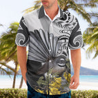 New Zealand Fantail Bird Hawaiian Shirt Maori Piwakawaka Kowhai Maori Pattern