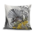 New Zealand Fantail Bird Pillow Cover Maori Piwakawaka Kowhai Maori Pattern