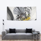 New Zealand Fantail Bird Tapestry Maori Piwakawaka Kowhai Maori Pattern