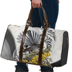New Zealand Fantail Bird Travel Bag Maori Piwakawaka Kowhai Maori Pattern