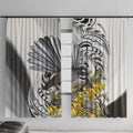 New Zealand Fantail Bird Window Curtain Maori Piwakawaka Kowhai Maori Pattern