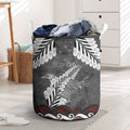 New Zealand Weka Personalised Laundry Basket Aotearoa Hen Silver Fern Maori Pattern