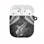 New Zealand Weka Personalised AirPods Case Aotearoa Hen Silver Fern Maori Pattern