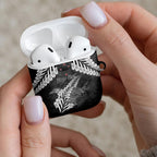 New Zealand Weka Personalised AirPods Case Aotearoa Hen Silver Fern Maori Pattern