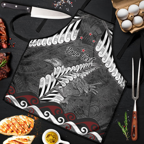 New Zealand Weka Personalised Apron Aotearoa Hen Silver Fern Maori Pattern