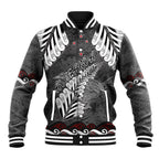 New Zealand Weka Personalised Baseball Jacket Aotearoa Hen Silver Fern Maori Pattern
