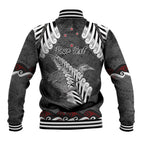 New Zealand Weka Personalised Baseball Jacket Aotearoa Hen Silver Fern Maori Pattern