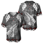 New Zealand Weka Personalised Baseball Jersey Aotearoa Hen Silver Fern Maori Pattern