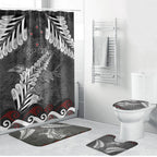 New Zealand Weka Personalised Bathroom Set Aotearoa Hen Silver Fern Maori Pattern