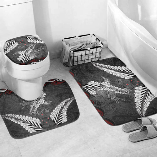 New Zealand Weka Personalised Bathroom Set Aotearoa Hen Silver Fern Maori Pattern
