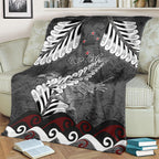 New Zealand Weka Personalised Blanket Aotearoa Hen Silver Fern Maori Pattern