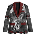 New Zealand Weka Personalised Blazer Aotearoa Hen Silver Fern Maori Pattern