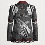 New Zealand Weka Personalised Blazer Aotearoa Hen Silver Fern Maori Pattern