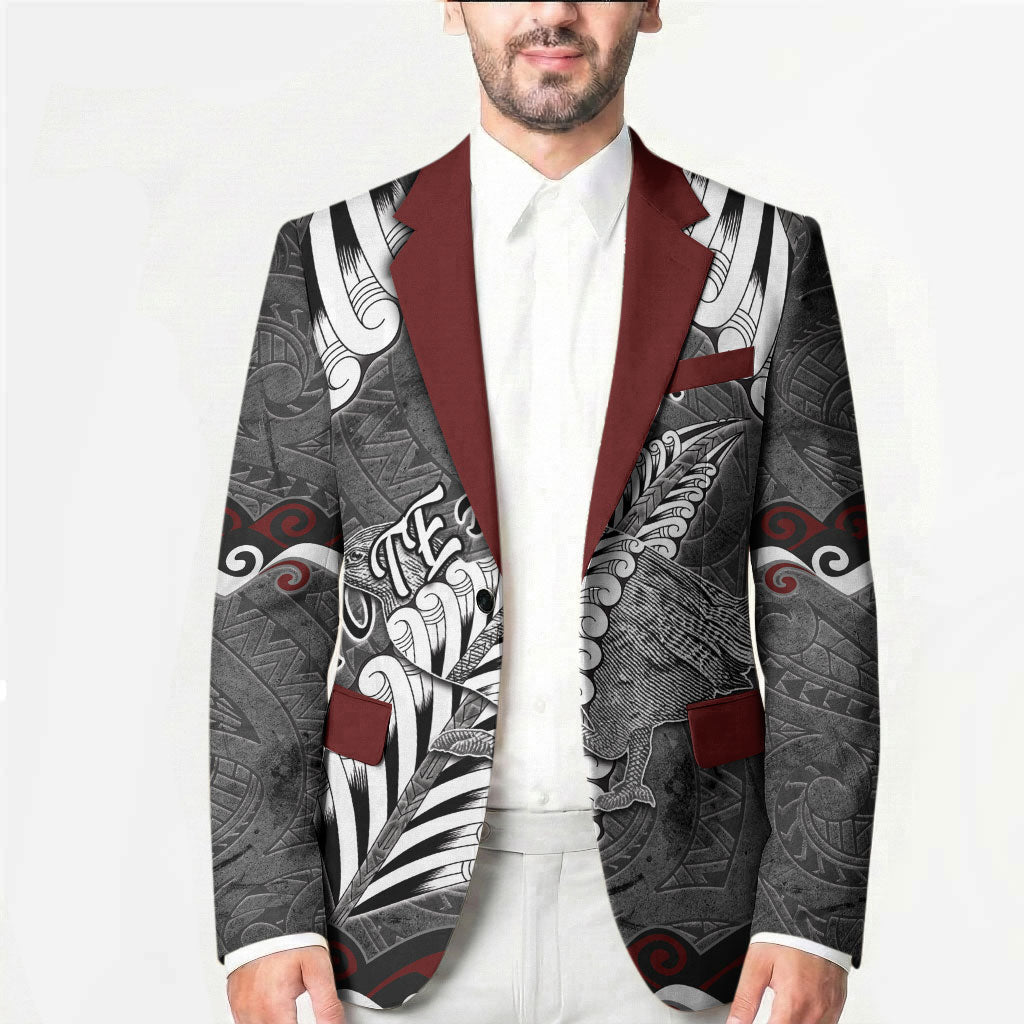 New Zealand Weka Personalised Blazer Aotearoa Hen Silver Fern Maori Pattern