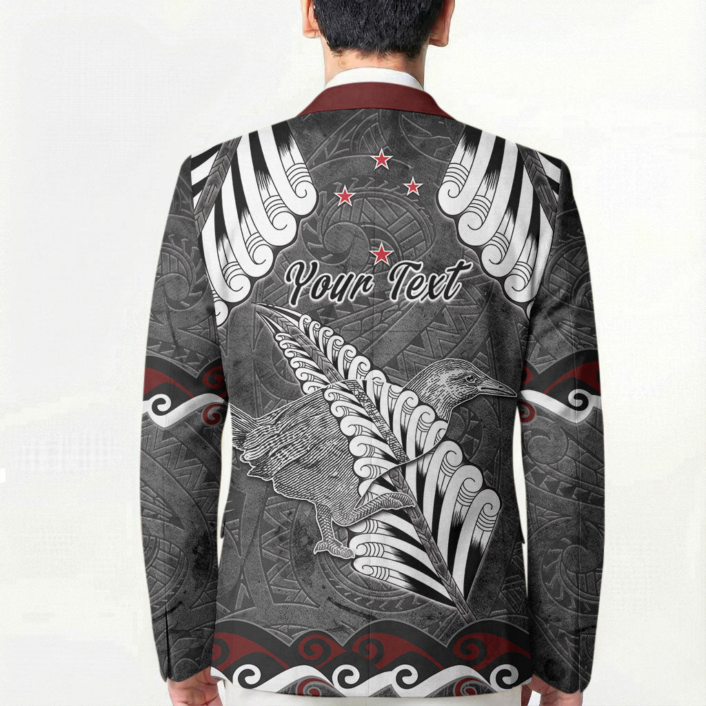 New Zealand Weka Personalised Blazer Aotearoa Hen Silver Fern Maori Pattern