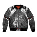 New Zealand Weka Personalised Bomber Jacket Aotearoa Hen Silver Fern Maori Pattern