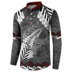 New Zealand Weka Personalised Button Sweatshirt Aotearoa Hen Silver Fern Maori Pattern