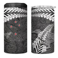 New Zealand Weka Personalised 4 in 1 Can Cooler Tumbler Aotearoa Hen Silver Fern Maori Pattern