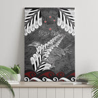 New Zealand Weka Personalised Canvas Wall Art Aotearoa Hen Silver Fern Maori Pattern