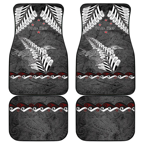 New Zealand Weka Personalised Car Mats Aotearoa Hen Silver Fern Maori Pattern