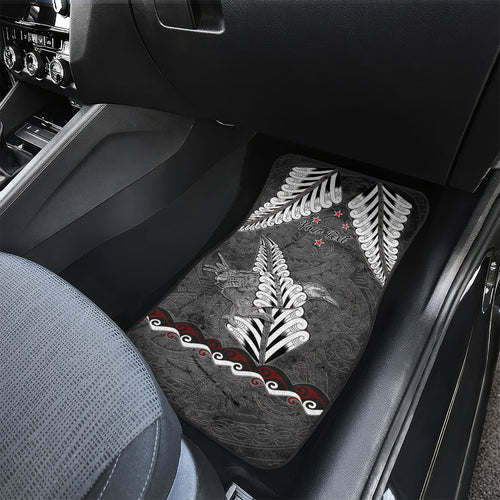 New Zealand Weka Personalised Car Mats Aotearoa Hen Silver Fern Maori Pattern