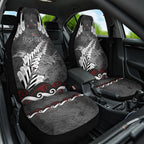 New Zealand Weka Personalised Car Seat Cover Aotearoa Hen Silver Fern Maori Pattern
