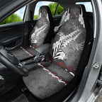 New Zealand Weka Personalised Car Seat Cover Aotearoa Hen Silver Fern Maori Pattern