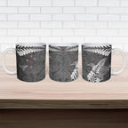 New Zealand Weka Personalised Ceramic Mug Aotearoa Hen Silver Fern Maori Pattern