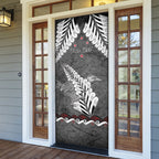 New Zealand Weka Personalised Door Cover Aotearoa Hen Silver Fern Maori Pattern