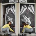 New Zealand Weka Personalised Door Cover Aotearoa Hen Silver Fern Maori Pattern