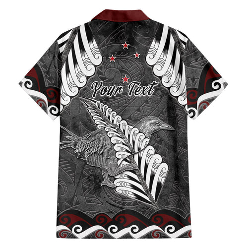 New Zealand Weka Personalised Family Matching Long Sleeve Bodycon Dress and Hawaiian Shirt Aotearoa Hen Silver Fern Maori Pattern