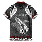 New Zealand Weka Personalised Family Matching Mermaid Dress and Hawaiian Shirt Aotearoa Hen Silver Fern Maori Pattern