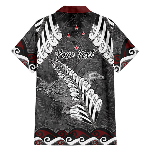 New Zealand Weka Personalised Family Matching Mermaid Dress and Hawaiian Shirt Aotearoa Hen Silver Fern Maori Pattern