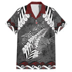 New Zealand Weka Personalised Family Matching Puletasi and Hawaiian Shirt Aotearoa Hen Silver Fern Maori Pattern