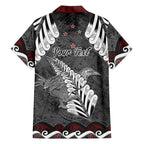 New Zealand Weka Personalised Family Matching Puletasi and Hawaiian Shirt Aotearoa Hen Silver Fern Maori Pattern