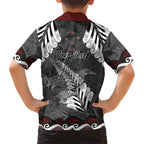 New Zealand Weka Personalised Family Matching Tank Maxi Dress and Hawaiian Shirt Aotearoa Hen Silver Fern Maori Pattern