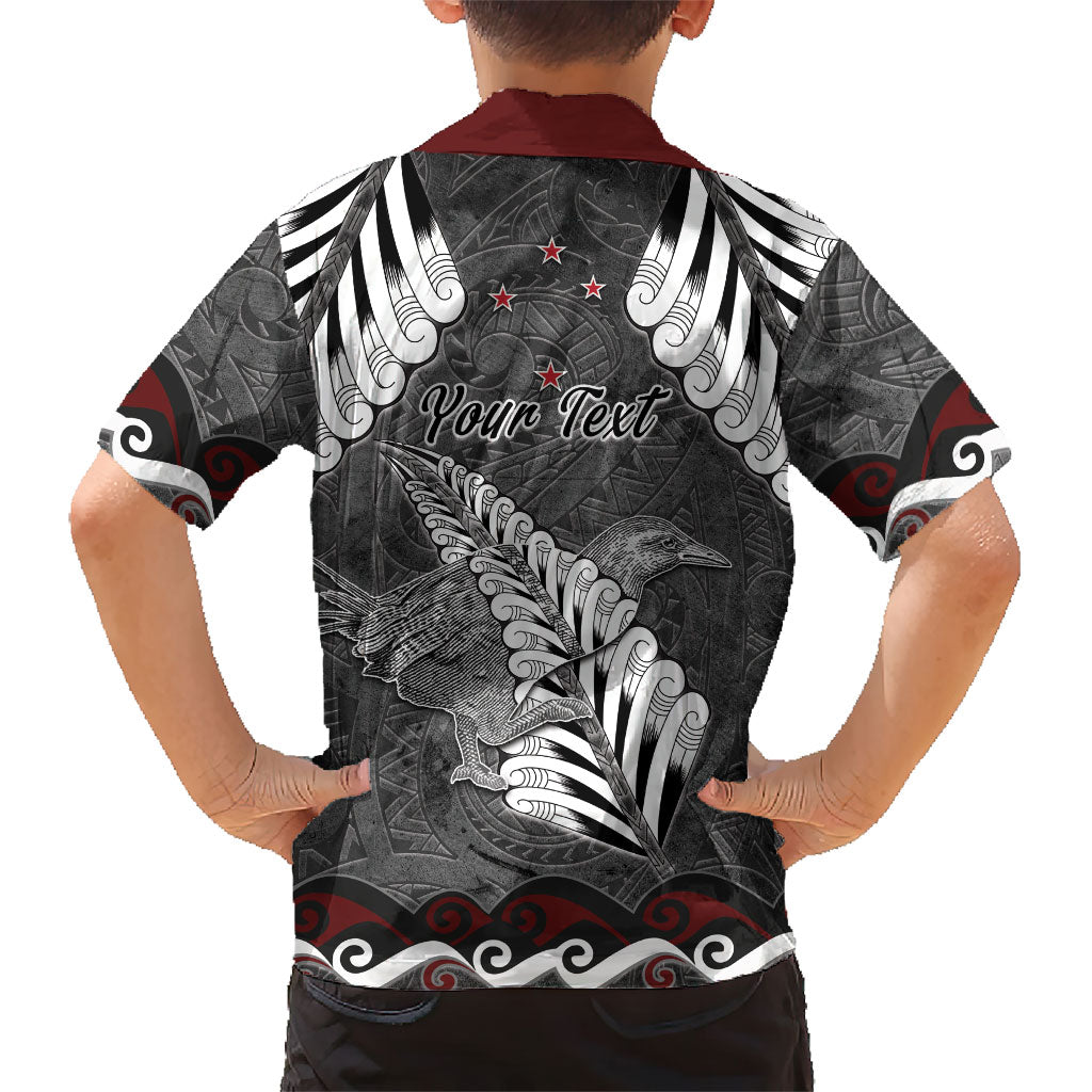 New Zealand Weka Personalised Family Matching Tank Maxi Dress and Hawaiian Shirt Aotearoa Hen Silver Fern Maori Pattern