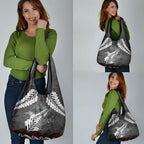 New Zealand Weka Personalised Grocery Bag Aotearoa Hen Silver Fern Maori Pattern