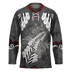 New Zealand Weka Personalised Hockey Jersey Aotearoa Hen Silver Fern Maori Pattern