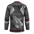 New Zealand Weka Personalised Hockey Jersey Aotearoa Hen Silver Fern Maori Pattern