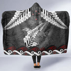 New Zealand Weka Personalised Hooded Blanket Aotearoa Hen Silver Fern Maori Pattern