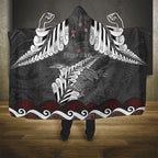 New Zealand Weka Personalised Hooded Blanket Aotearoa Hen Silver Fern Maori Pattern