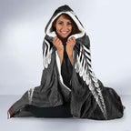 New Zealand Weka Personalised Hooded Blanket Aotearoa Hen Silver Fern Maori Pattern