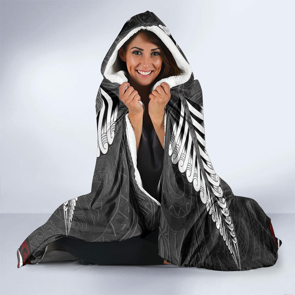 New Zealand Weka Personalised Hooded Blanket Aotearoa Hen Silver Fern Maori Pattern