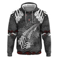 New Zealand Weka Personalised Hoodie Aotearoa Hen Silver Fern Maori Pattern